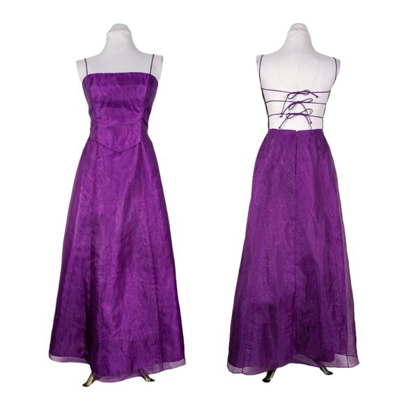 Vintage Morgan Co Prom Dress Maxi Gown 10 Purple Y2K Fairy Princess Goth Ball - Picture 2 of 10